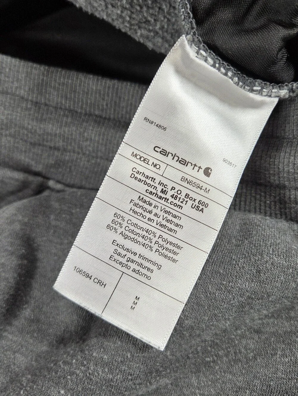 🆕️ Carhartt Men's Grey Force Relaxed Fit Sweatpants